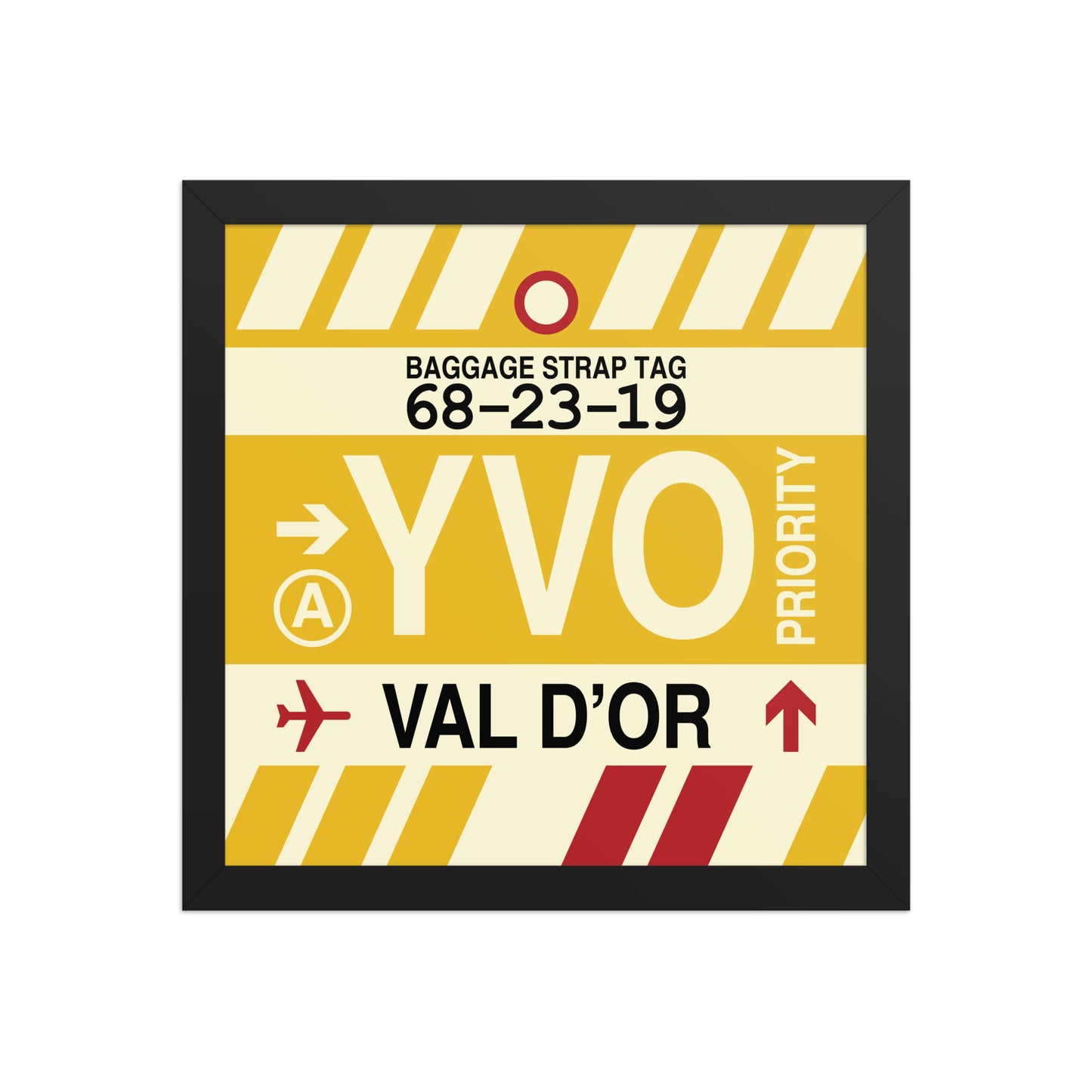 YVO Val D'Or Framed Print • Jet Age Baggage Tag Design • YHM Designs - Image 03