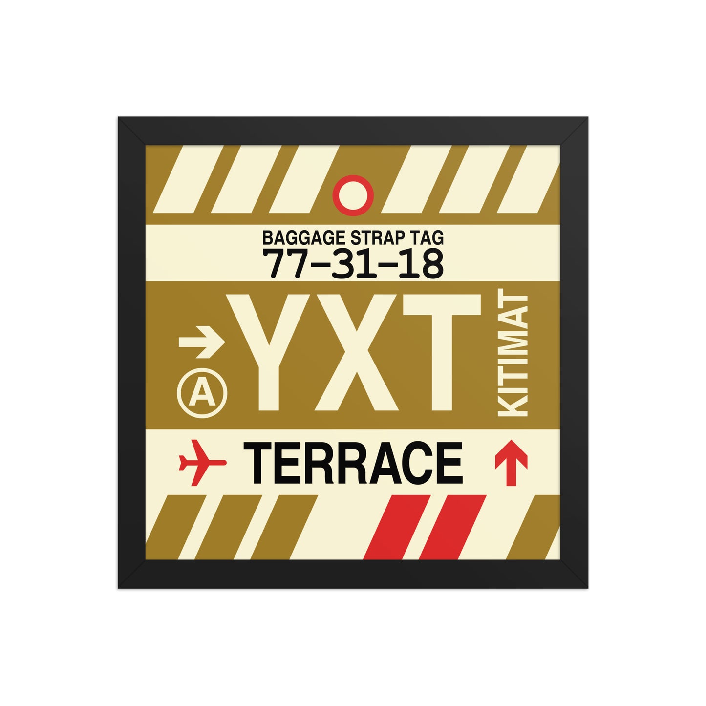 YXT Terrace Framed Print • Jet Age Baggage Tag Design • YHM Designs - Image 03