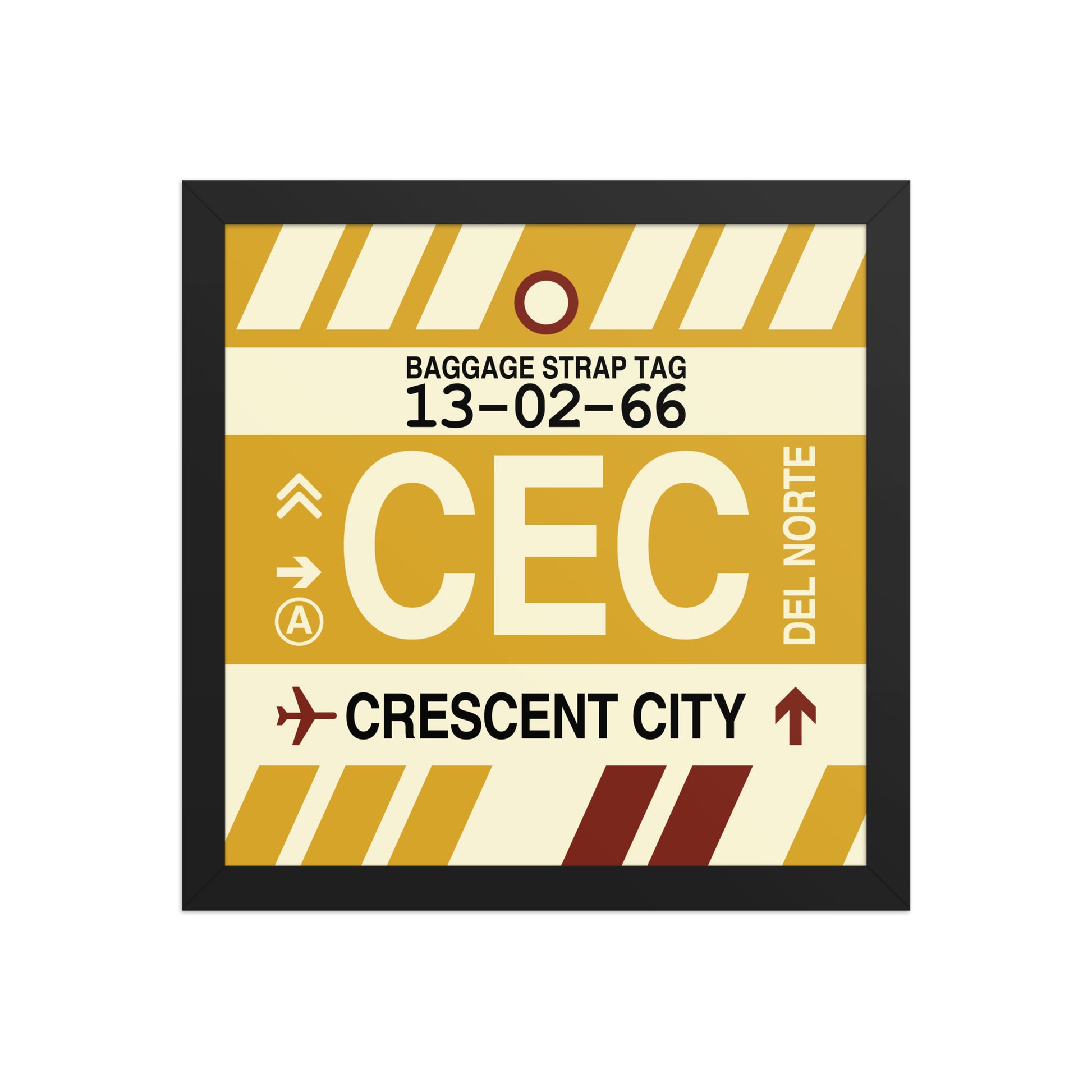 CEC Crescent City Framed Print • Jet Age Baggage Tag Design • YHM Designs - Image 03