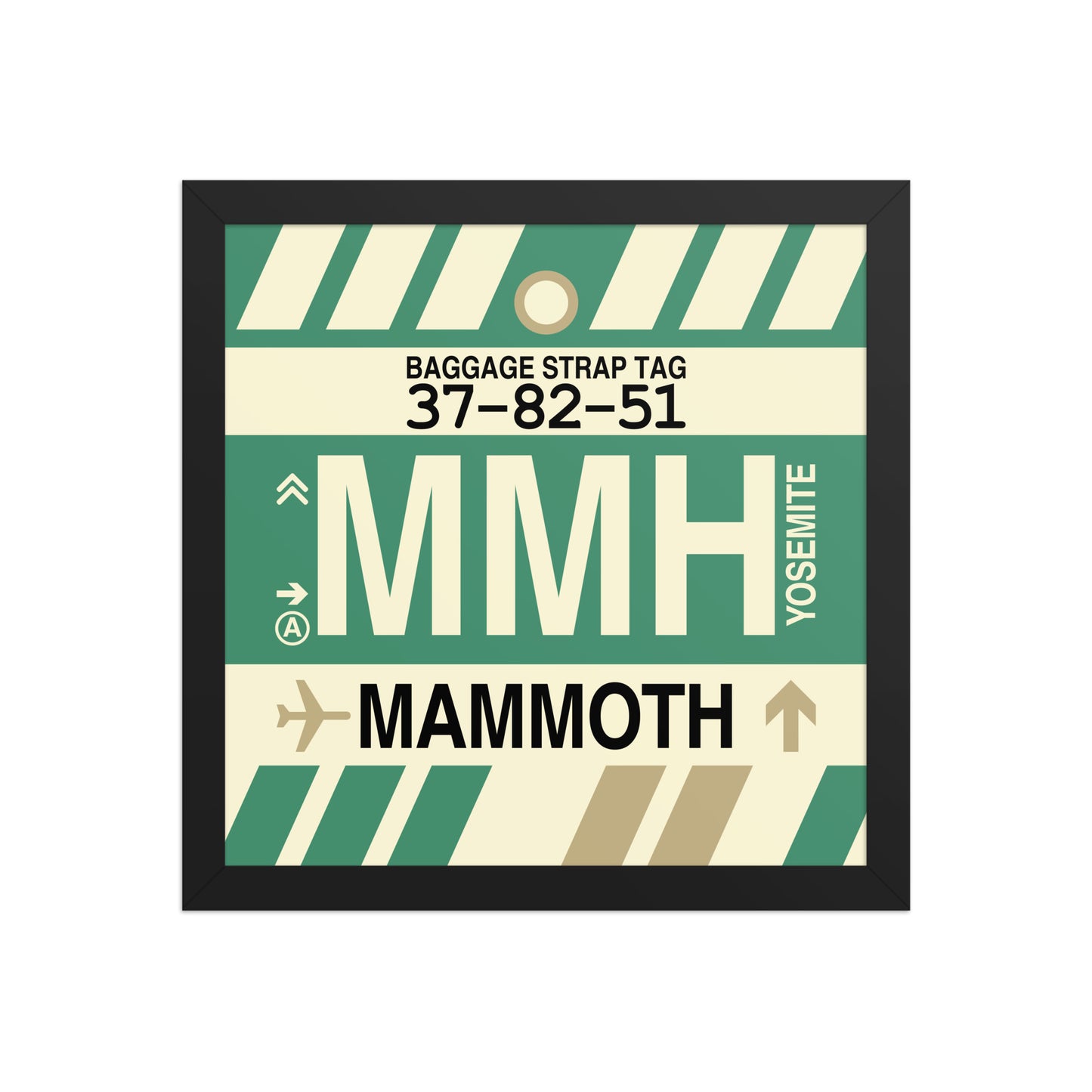 MMH Mammoth Lakes Framed Print • Jet Age Baggage Tag Design • YHM Designs - Image 03
