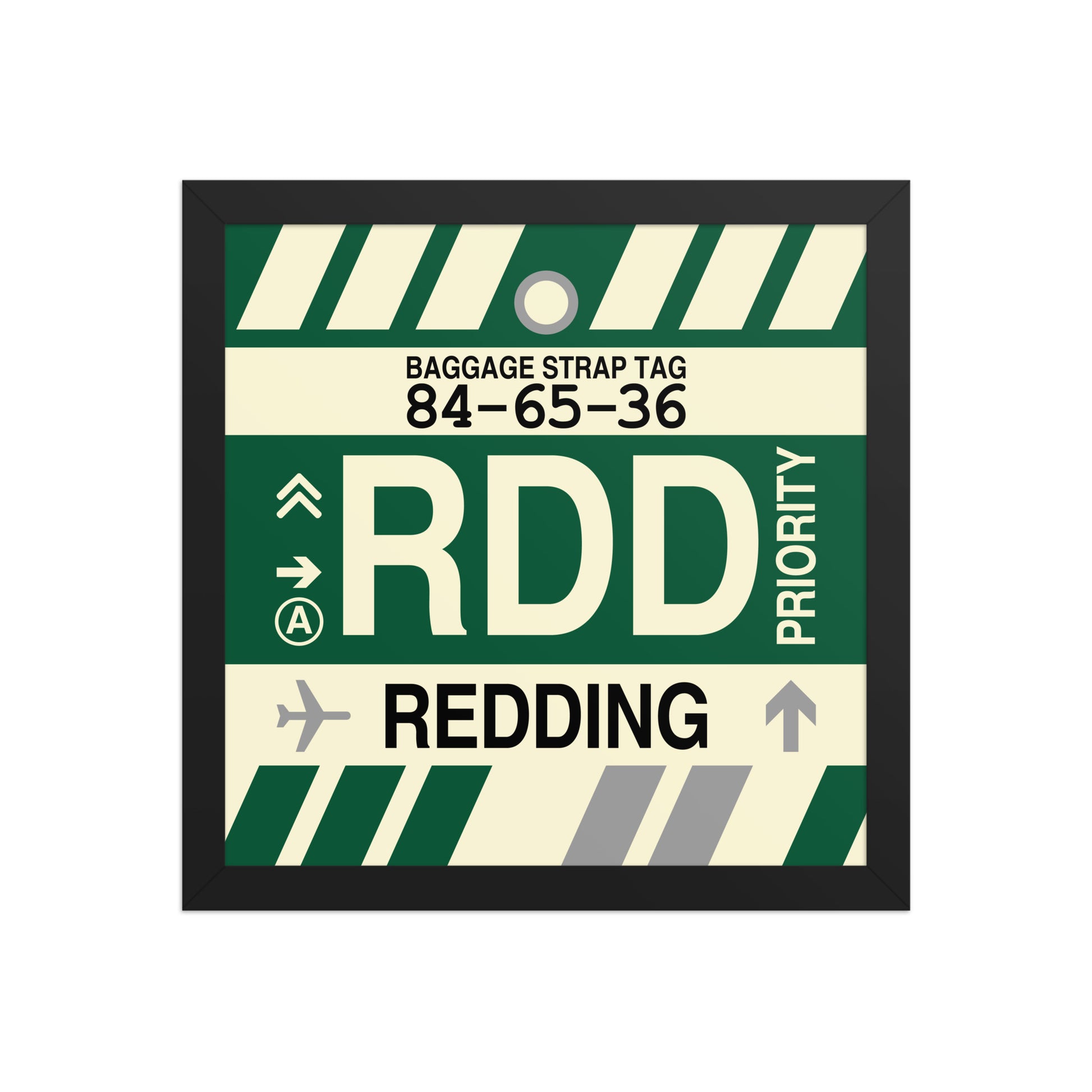 RDD Redding Framed Print • Jet Age Baggage Tag Design • YHM Designs - Image 03