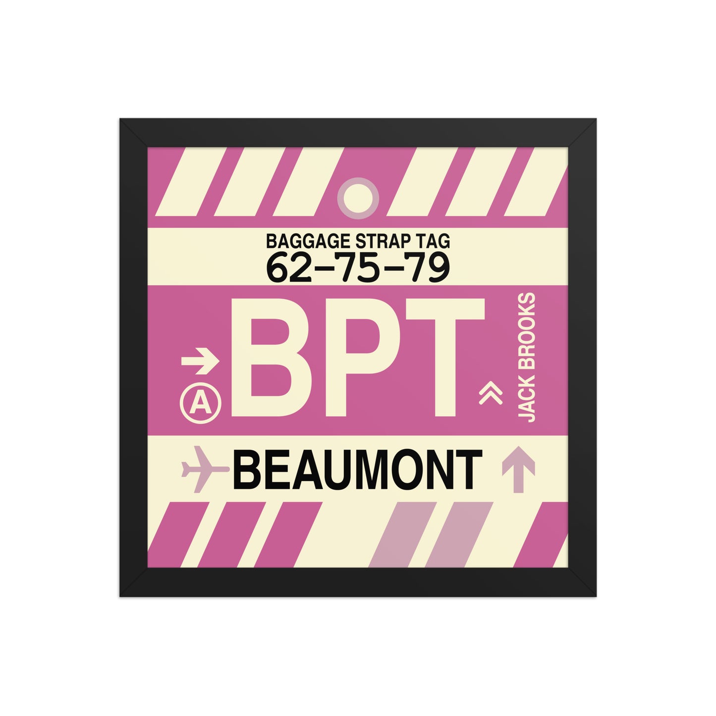 BPT Beaumont Framed Print • Jet Age Baggage Tag Design • YHM Designs - Image 03