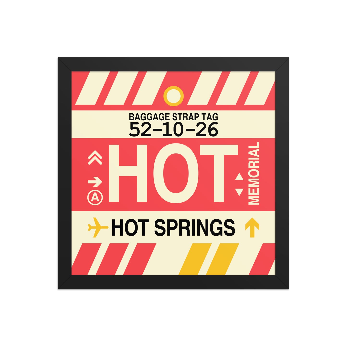 HOT Hot Springs Framed Print • Jet Age Baggage Tag Design • YHM Designs - Image 03