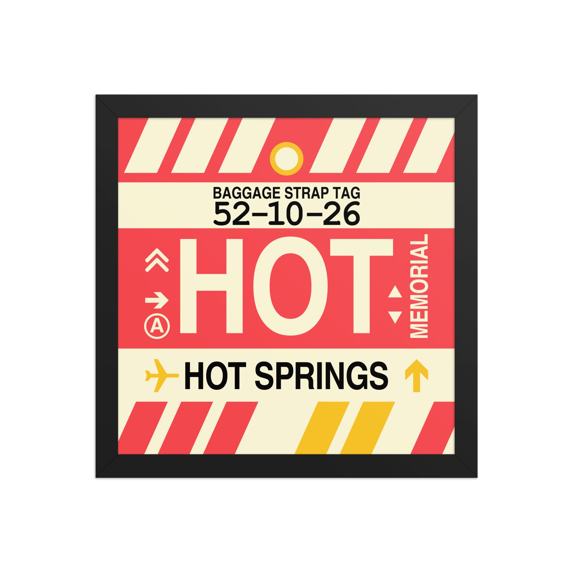 HOT Hot Springs Framed Print • Jet Age Baggage Tag Design • YHM Designs - Image 03