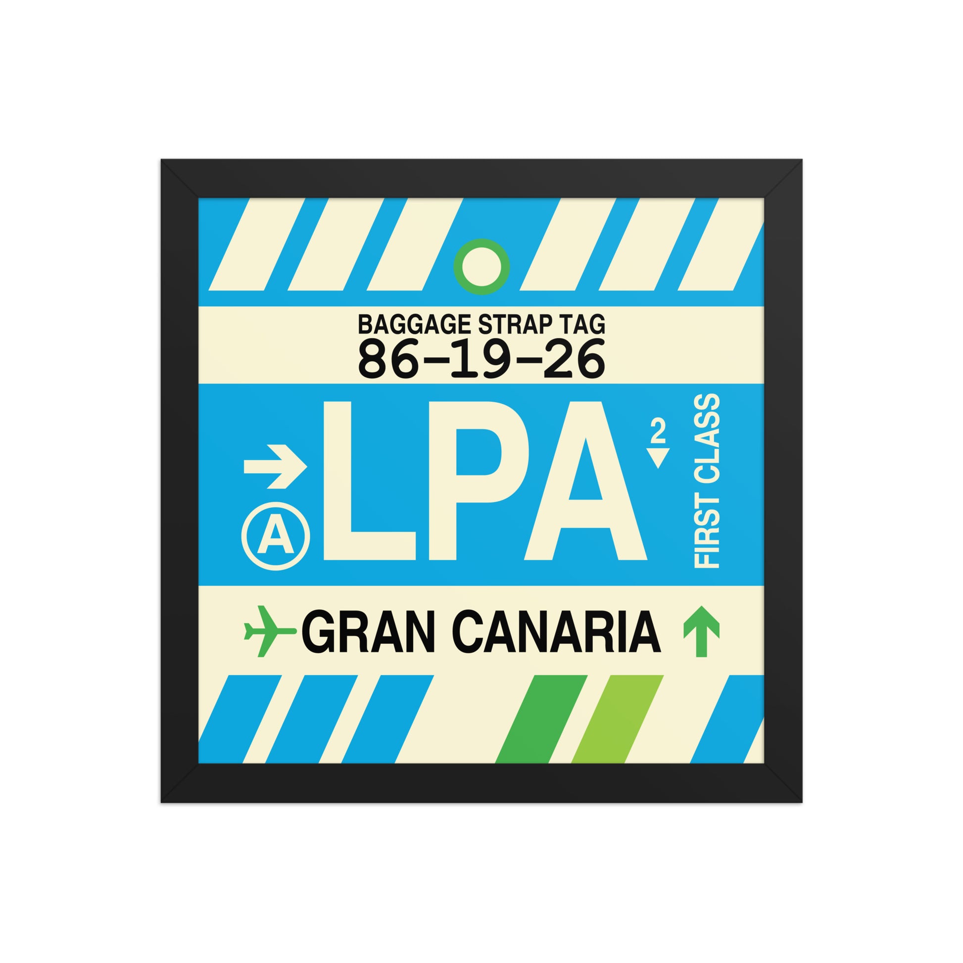 LPA Gran Canaria Framed Print • Jet Age Baggage Tag Design • YHM Designs - Image 04