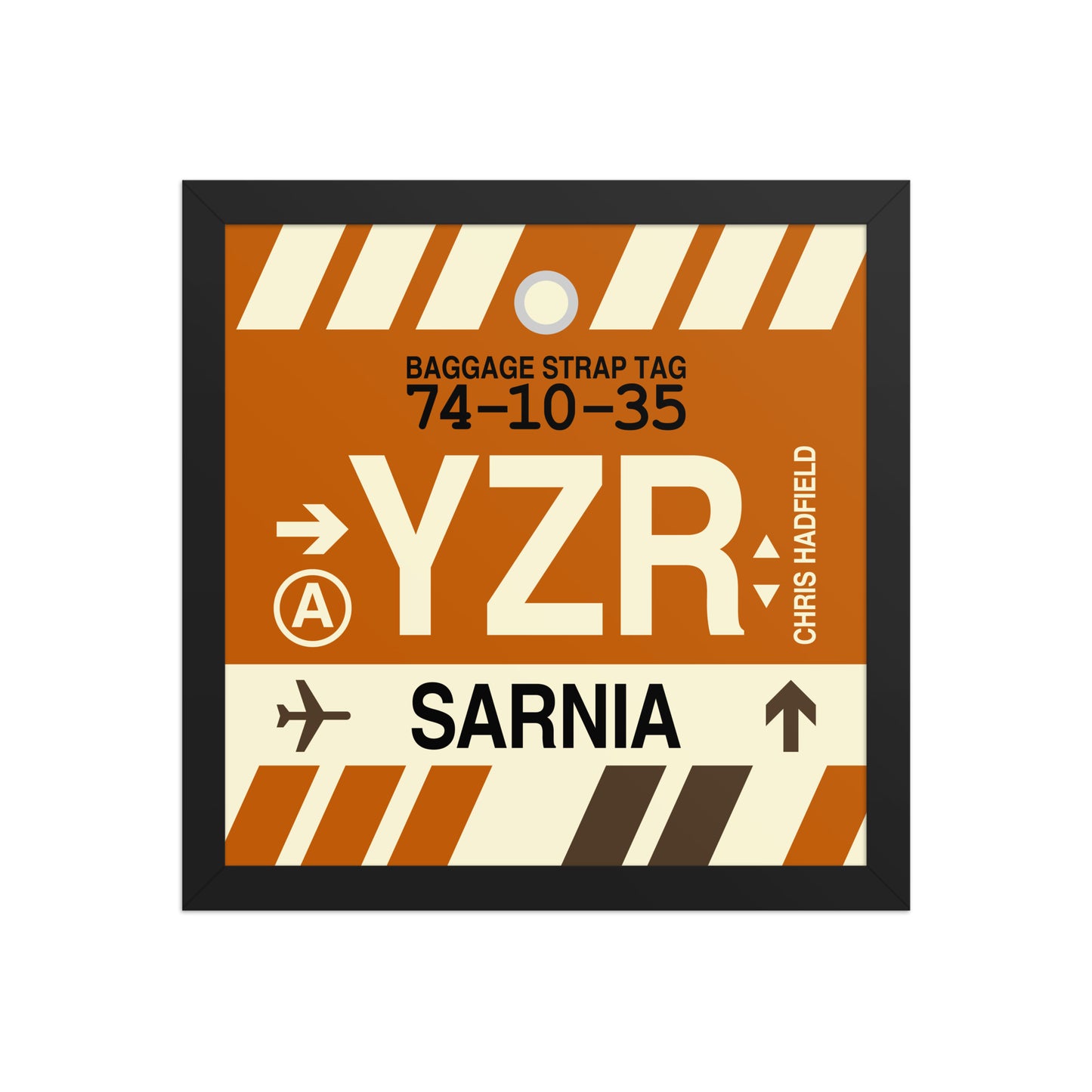 YZR Sarnia Framed Print • Jet Age Baggage Tag Design • YHM Designs - Image 04