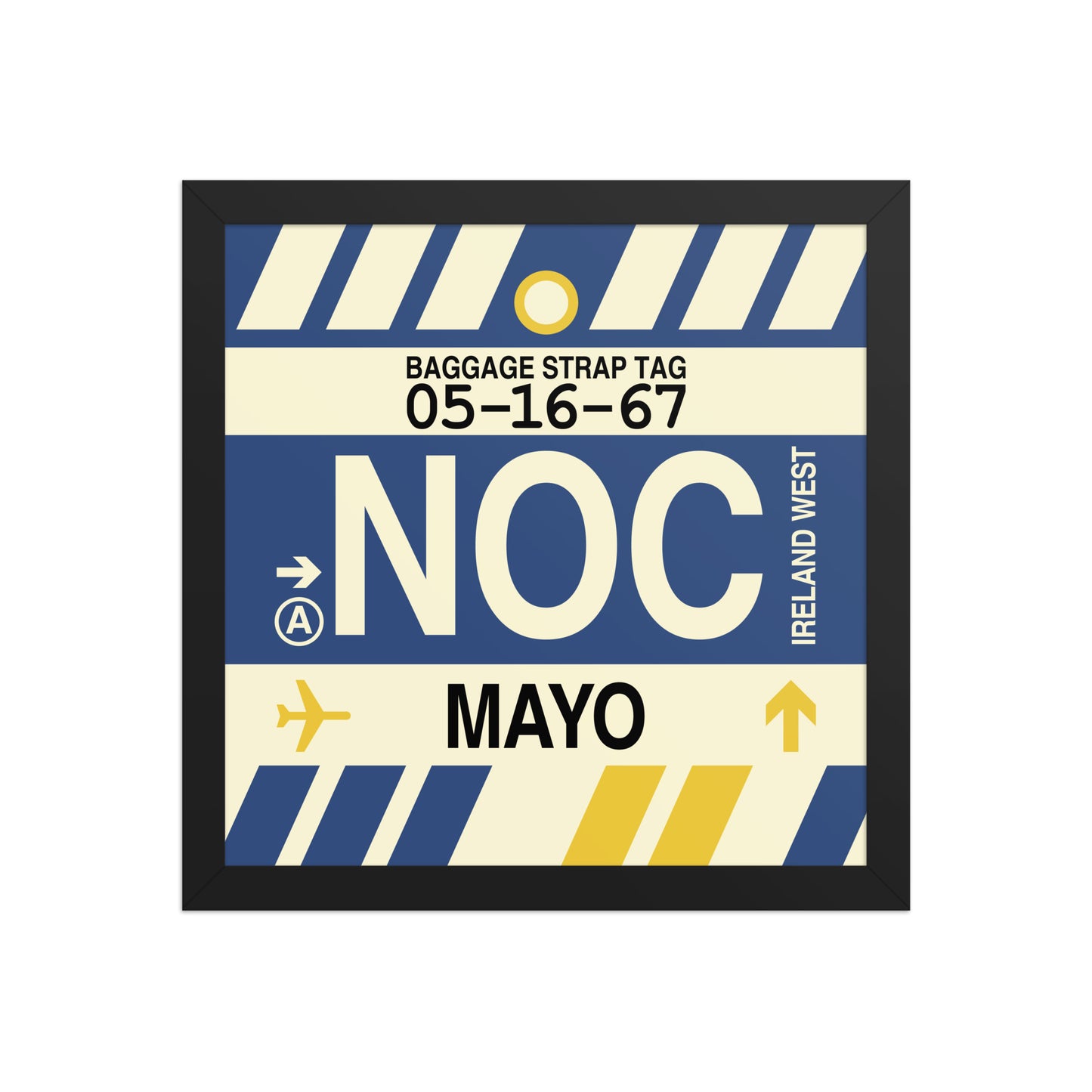 NOC Mayo Framed Print • Jet Age Baggage Tag Design • YHM Designs - Image 04