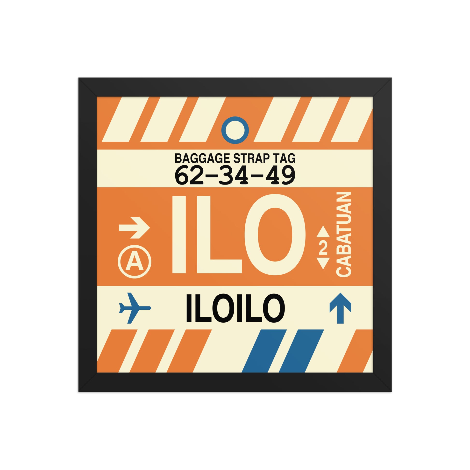 ILO Iloilo Framed Print • Jet Age Baggage Tag Design • YHM Designs - Image 03