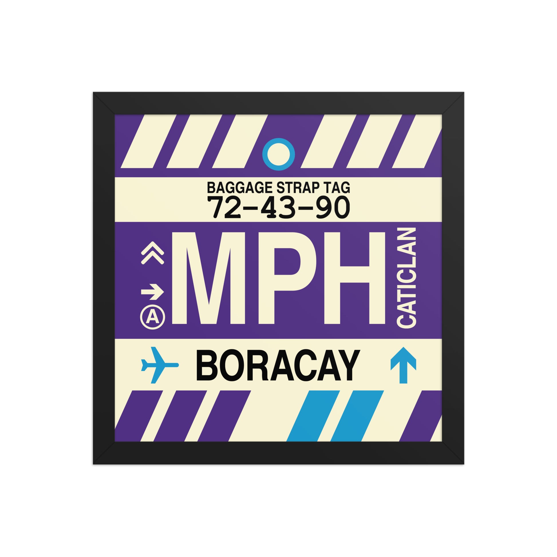 MPH Boracay Framed Print • Jet Age Baggage Tag Design • YHM Designs - Image 03