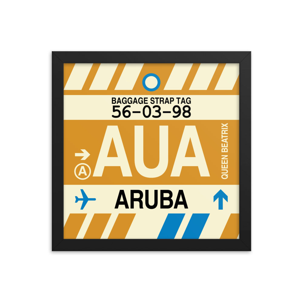 Travel-Themed Framed Print • AUA Aruba Souvenir • YHM Designs - Image 02