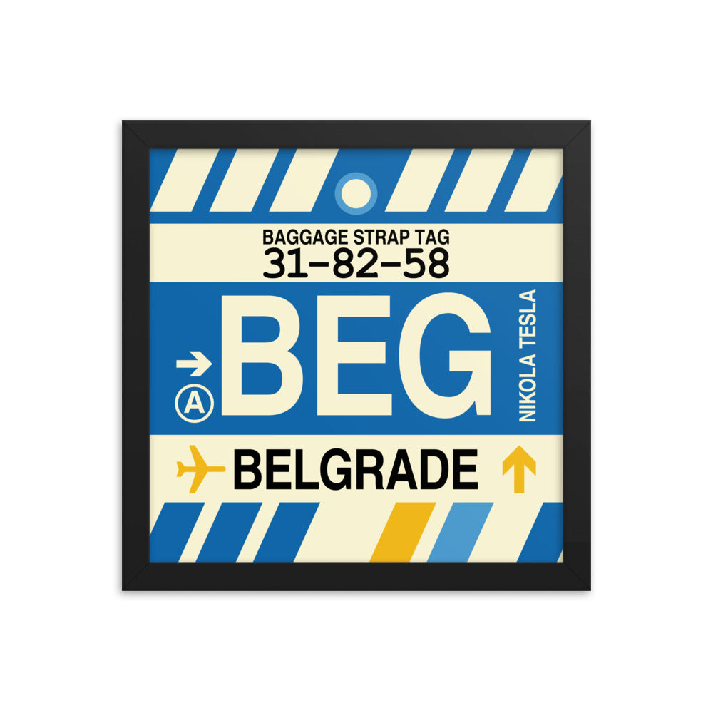 Travel-Themed Framed Print • BEG Belgrade • YHM Designs - Image 02
