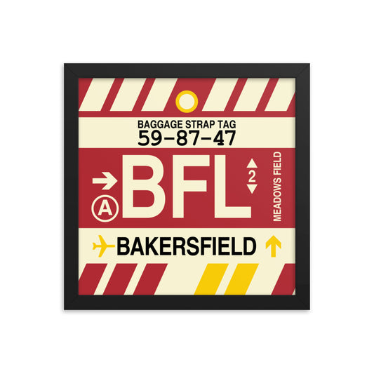 Travel-Themed Framed Print • BFL Bakersfield • YHM Designs - Image 02