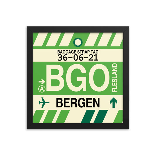Travel-Themed Framed Print • BGO Bergen • YHM Designs - Image 02