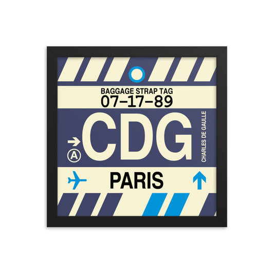 Travel-Themed Framed Print • CDG Paris • YHM Designs - Image 02