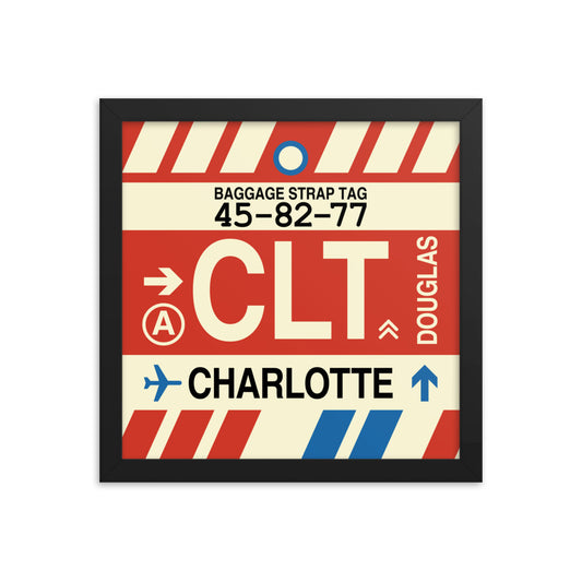 Travel-Themed Framed Print • CLT Charlotte • YHM Designs - Image 02