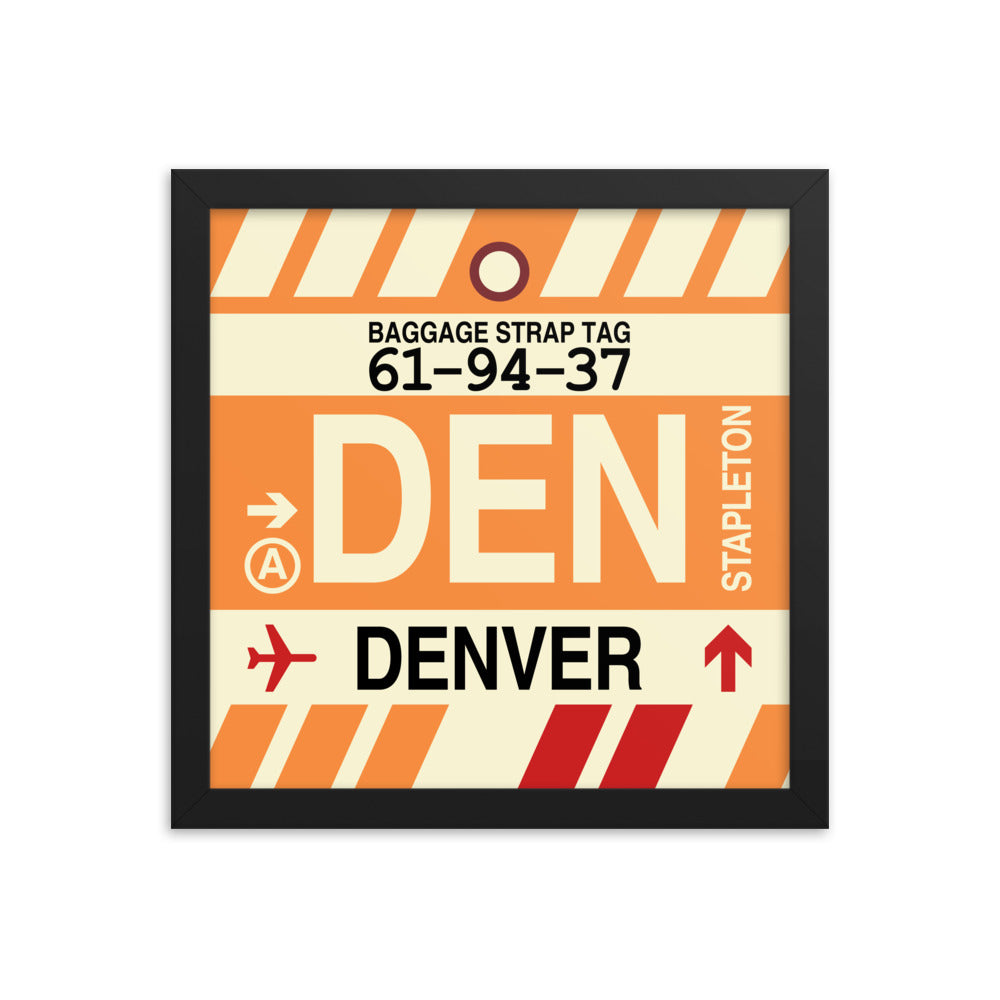 Travel-Themed Framed Print • DEN Denver • YHM Designs - Image 02