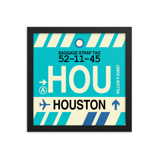 Travel-Themed Framed Print • HOU Houston • YHM Designs - Image 02