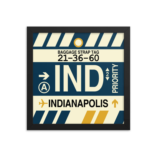 Travel-Themed Framed Print • IND Indianapolis Souvenir • YHM Designs - Image 02