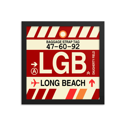 Travel-Themed Framed Print • LGB Long Beach • YHM Designs - Image 02