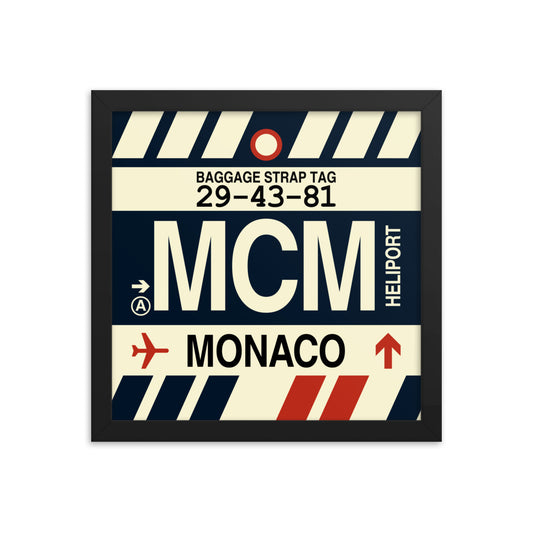 Travel-Themed Framed Print • MCM Monte Carlo Souvenir • YHM Designs - Image 02