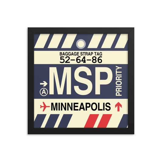 Travel-Themed Framed Print • MSP Minneapolis • YHM Designs - Image 02