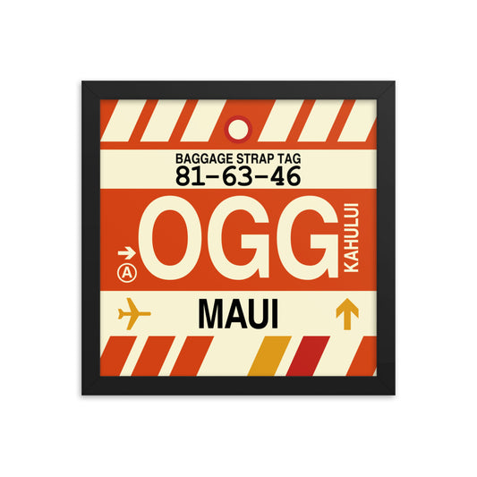 Travel-Themed Framed Print • OGG Maui • YHM Designs - Image 02