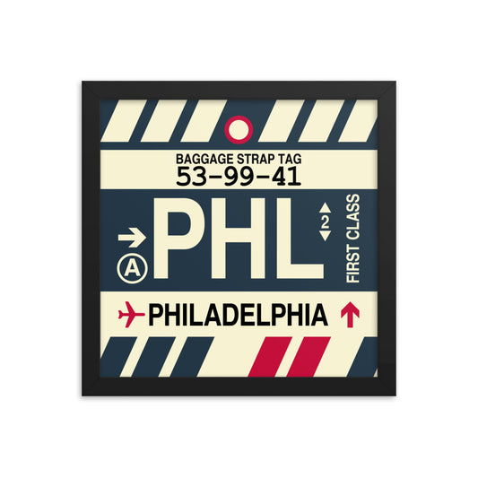 Travel-Themed Framed Print • PHL Philadelphia • YHM Designs - Image 02