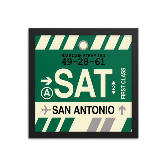 Travel-Themed Framed Print • SAT San Antonio Souvenir • YHM Designs - Image 02