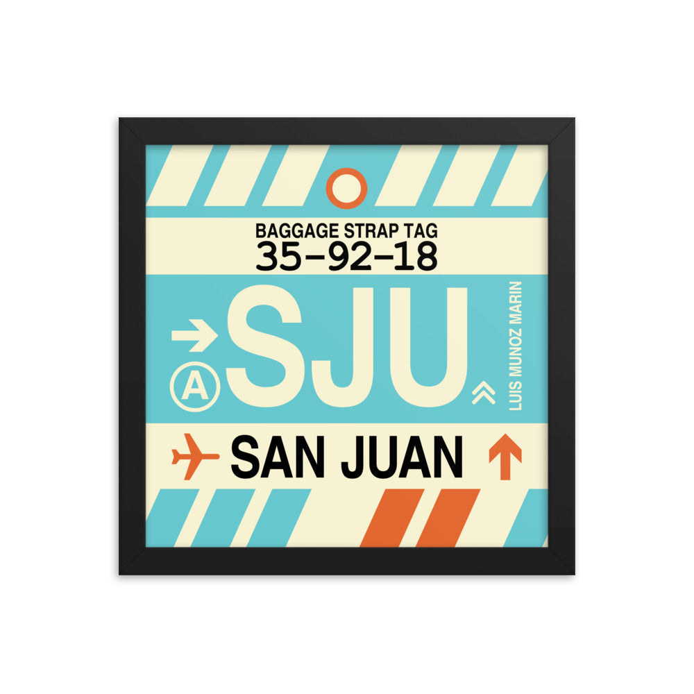 Travel-Themed Framed Print • SJU San Juan Souvenir • YHM Designs - Image 02