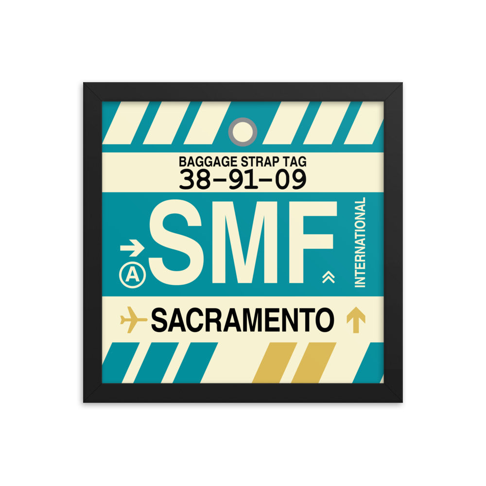 Travel-Themed Framed Print • SMF Sacramento • YHM Designs - Image 02