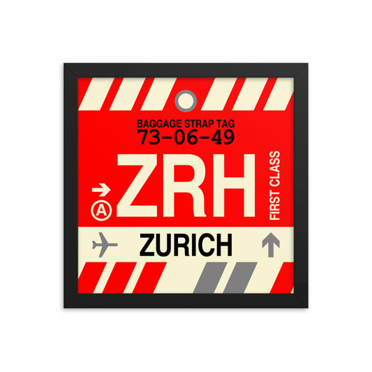 Travel-Themed Framed Print • ZRH Zurich • YHM Designs - Image 02