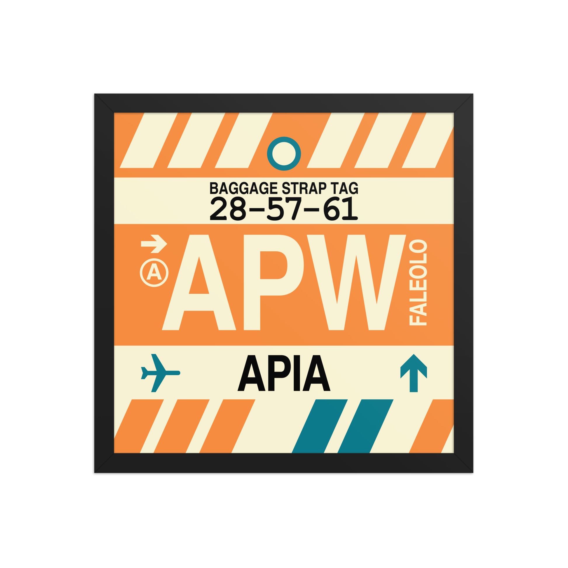 APW Apia Framed Print • Jet Age Baggage Tag Design • YHM Designs - Image 04