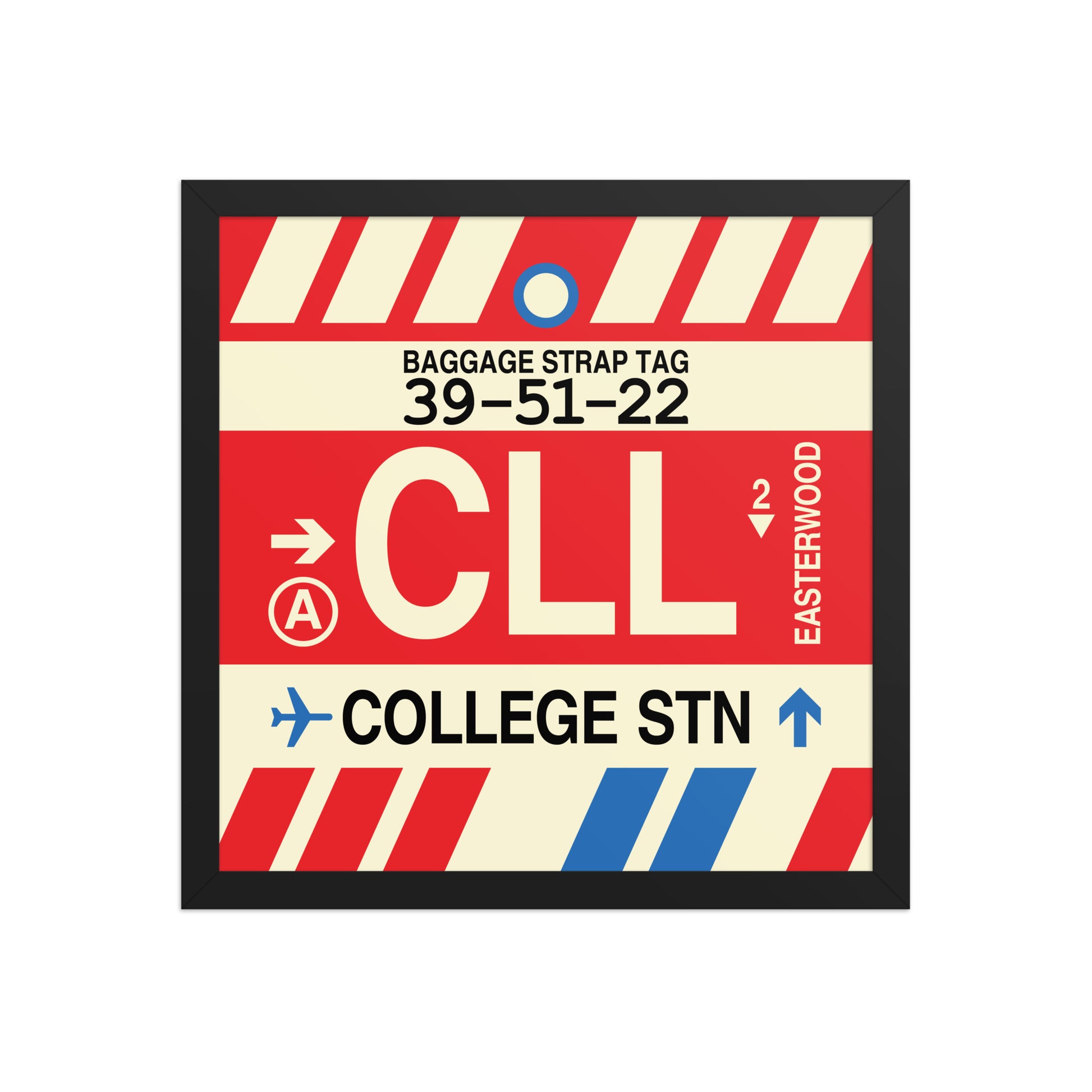 CLL College Station Framed Print • Jet Age Baggage Tag Design • YHM Designs - Image 04