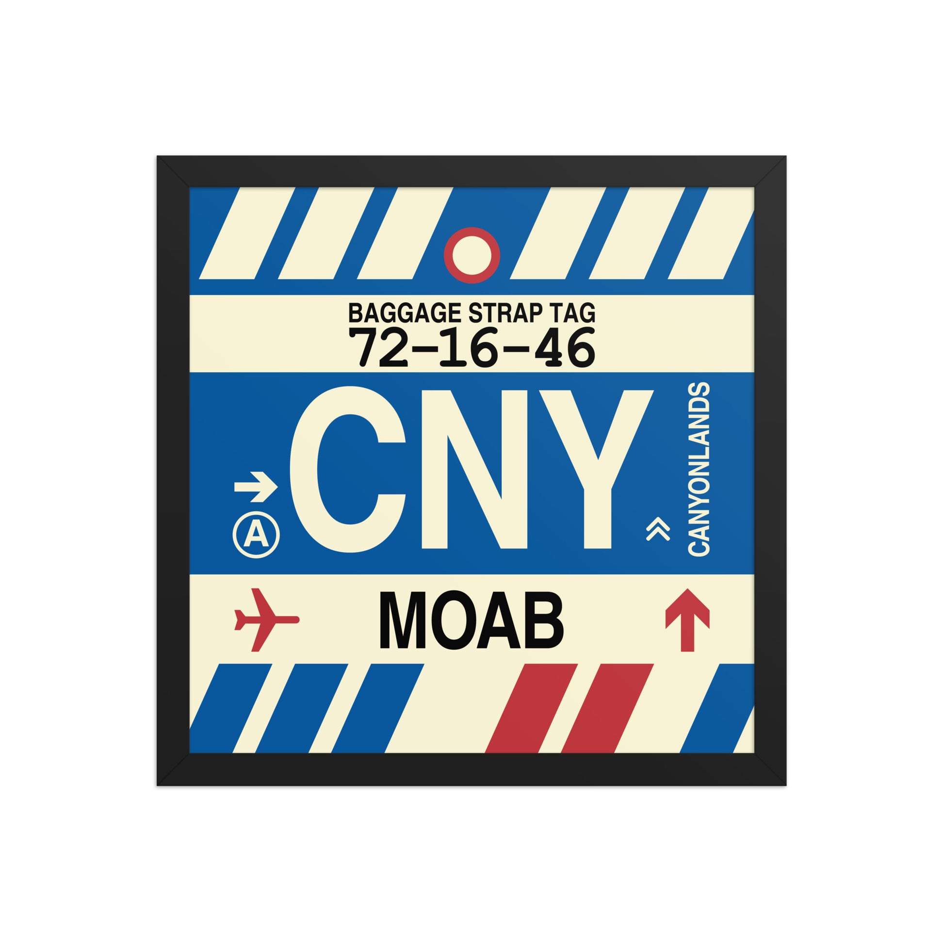 CNY Moab Framed Print • Jet Age Baggage Tag Design • YHM Designs - Image 04