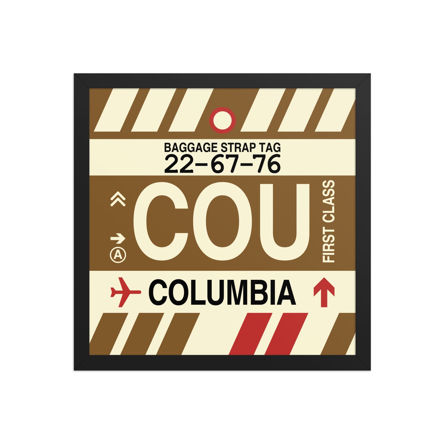 COU Columbia Framed Print • Jet Age Baggage Tag Design • YHM Designs - Image 04