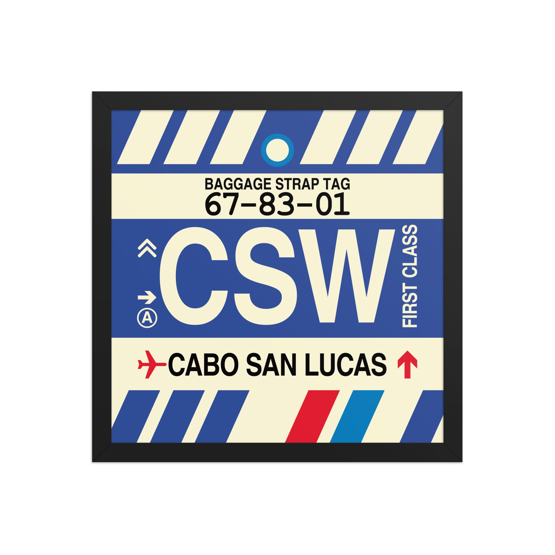 CSW Cabo San Lucas Framed Print • Jet Age Baggage Tag Design • YHM Designs - Image 04