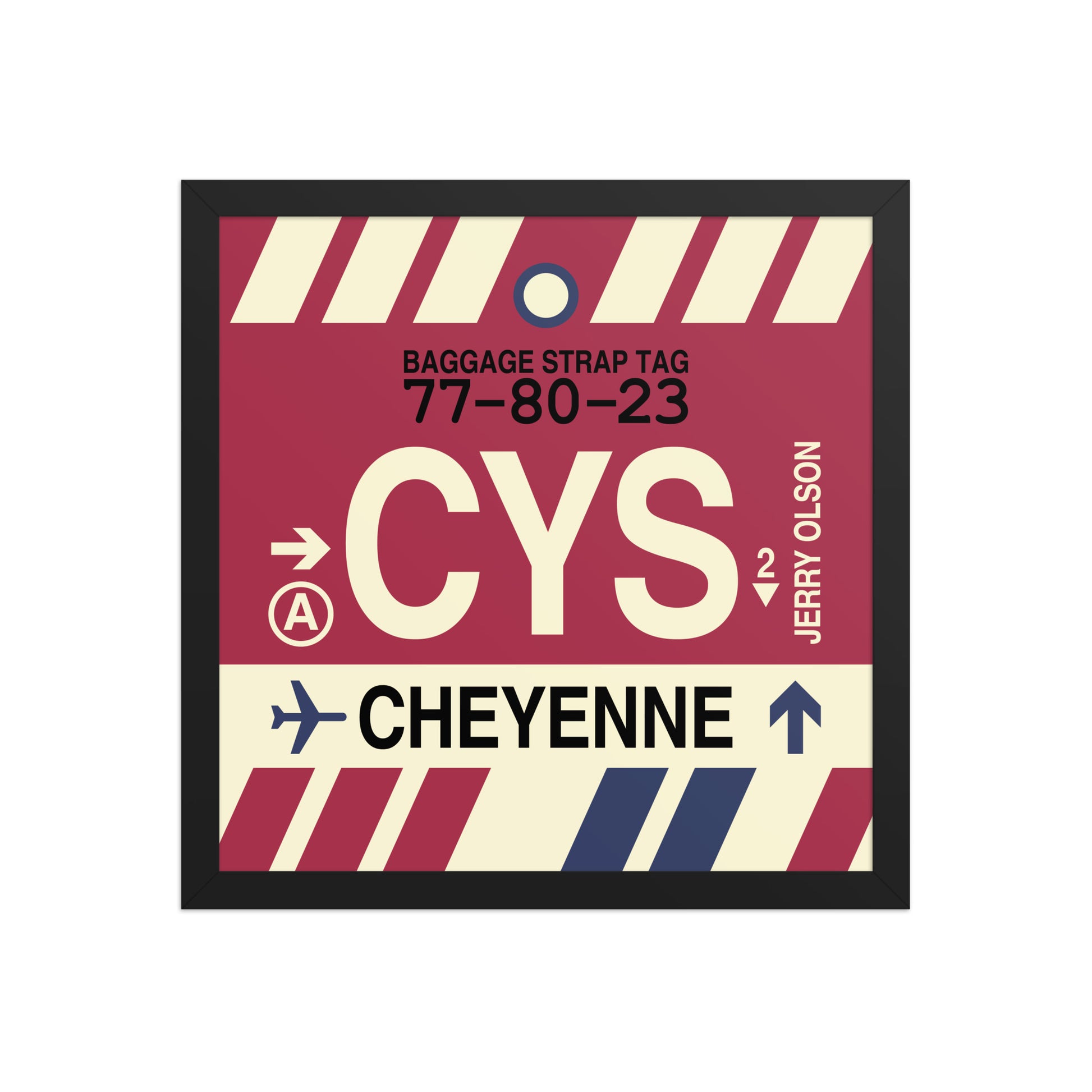 CYS Cheyenne Framed Print • Jet Age Baggage Tag Design • YHM Designs - Image 04