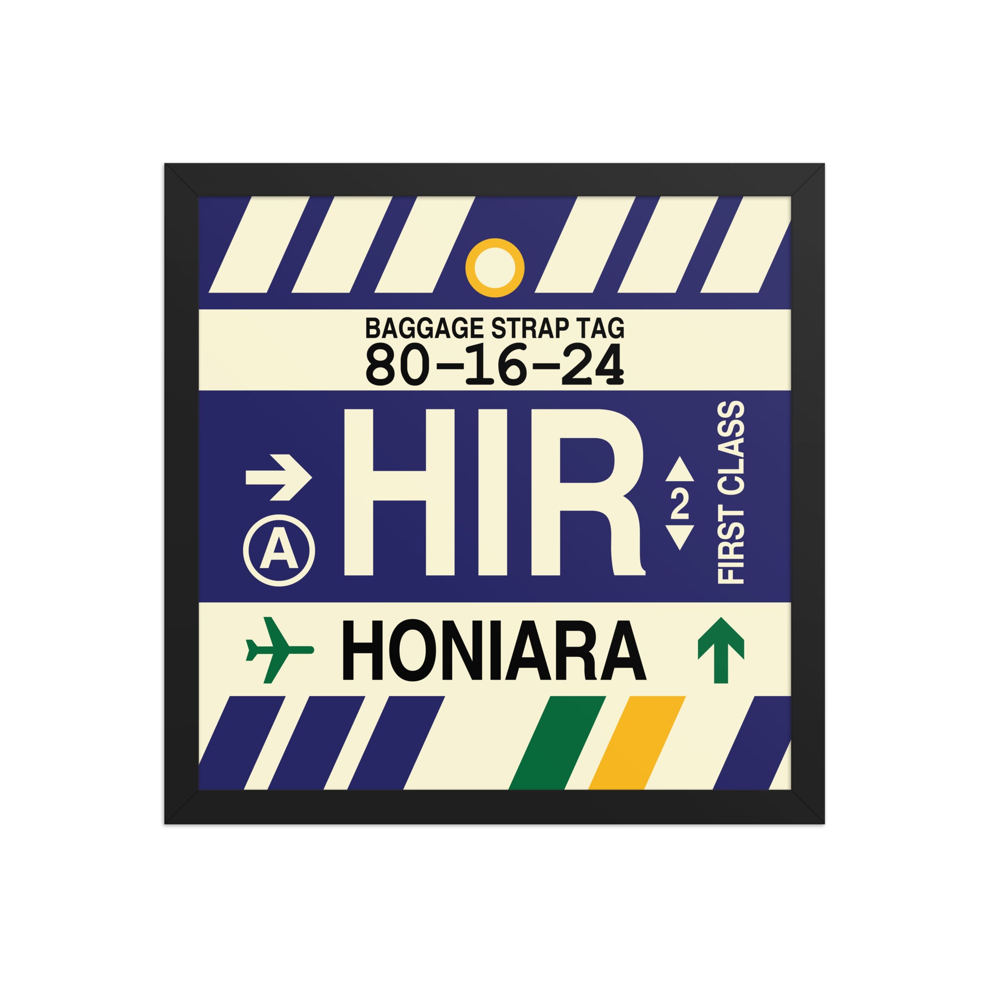 HIR Honiara Framed Print • Jet Age Baggage Tag Design • YHM Designs - Image 04