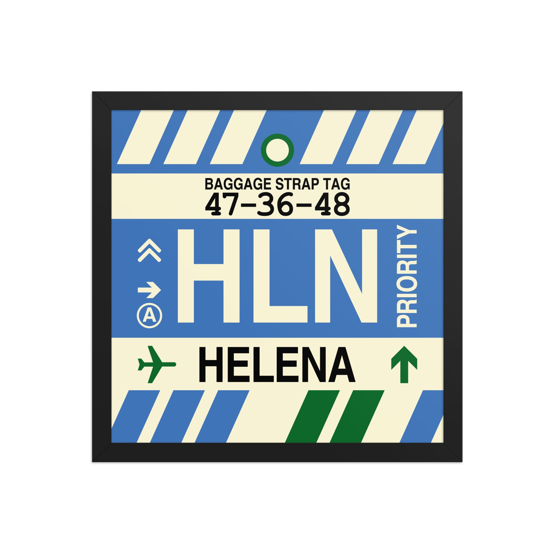 HLN Helena Framed Print • Jet Age Baggage Tag Design • YHM Designs - Image 04