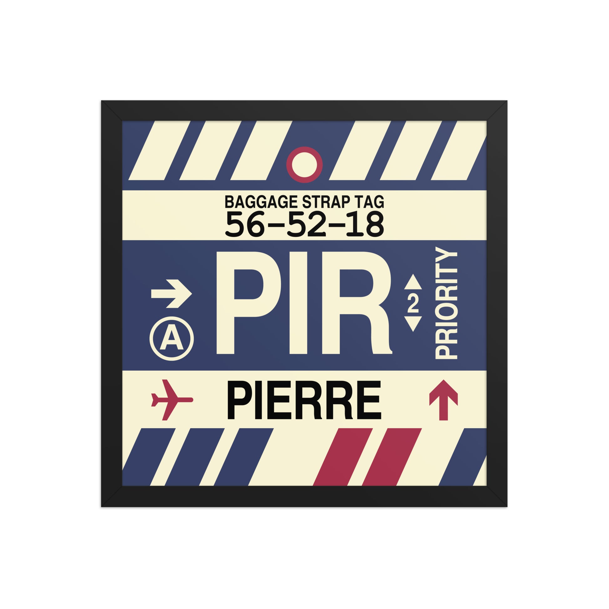 PIR Pierre Framed Print • Jet Age Baggage Tag Design • YHM Designs - Image 04