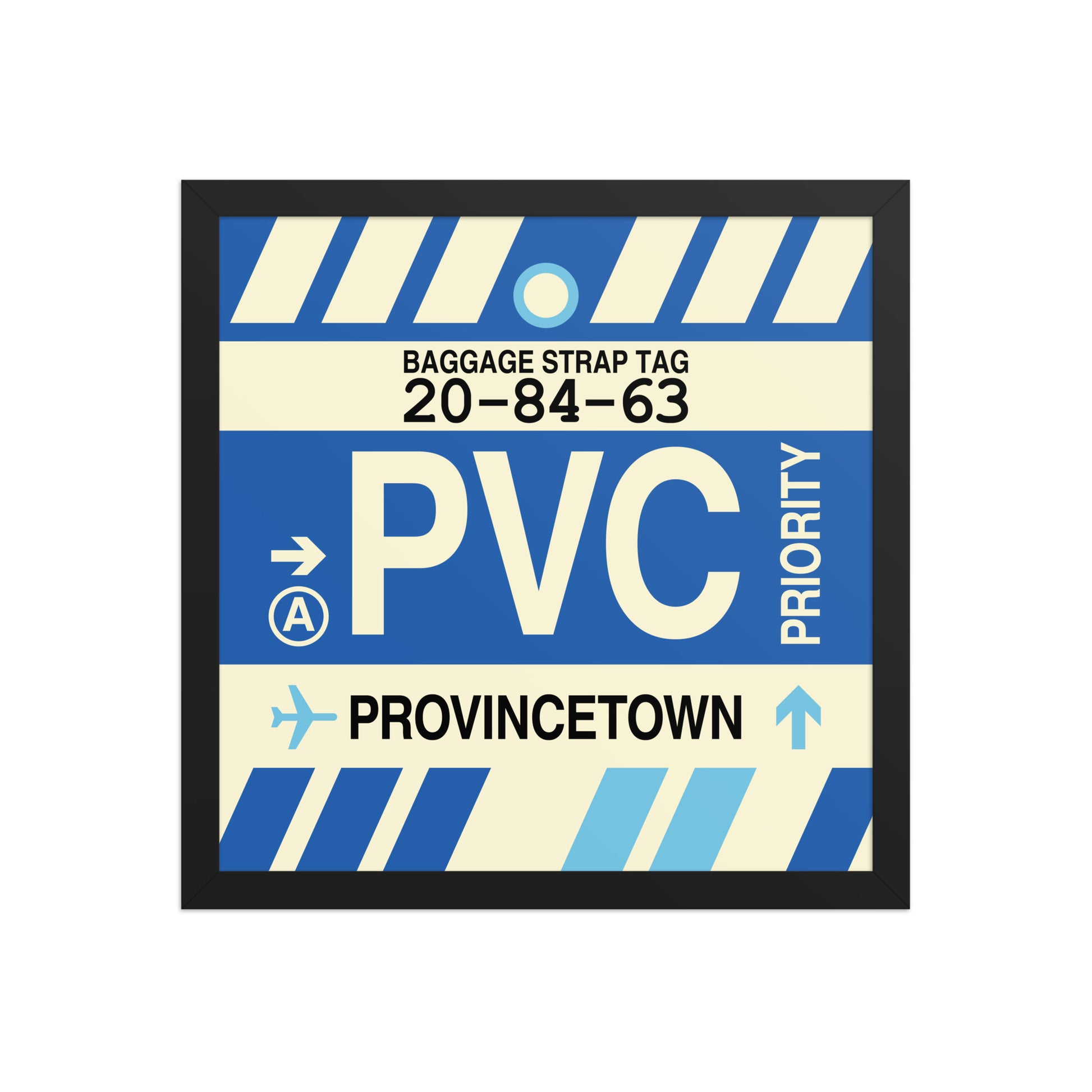 PVC Provincetown Framed Print • Jet Age Baggage Tag Design • YHM Designs - Image 04