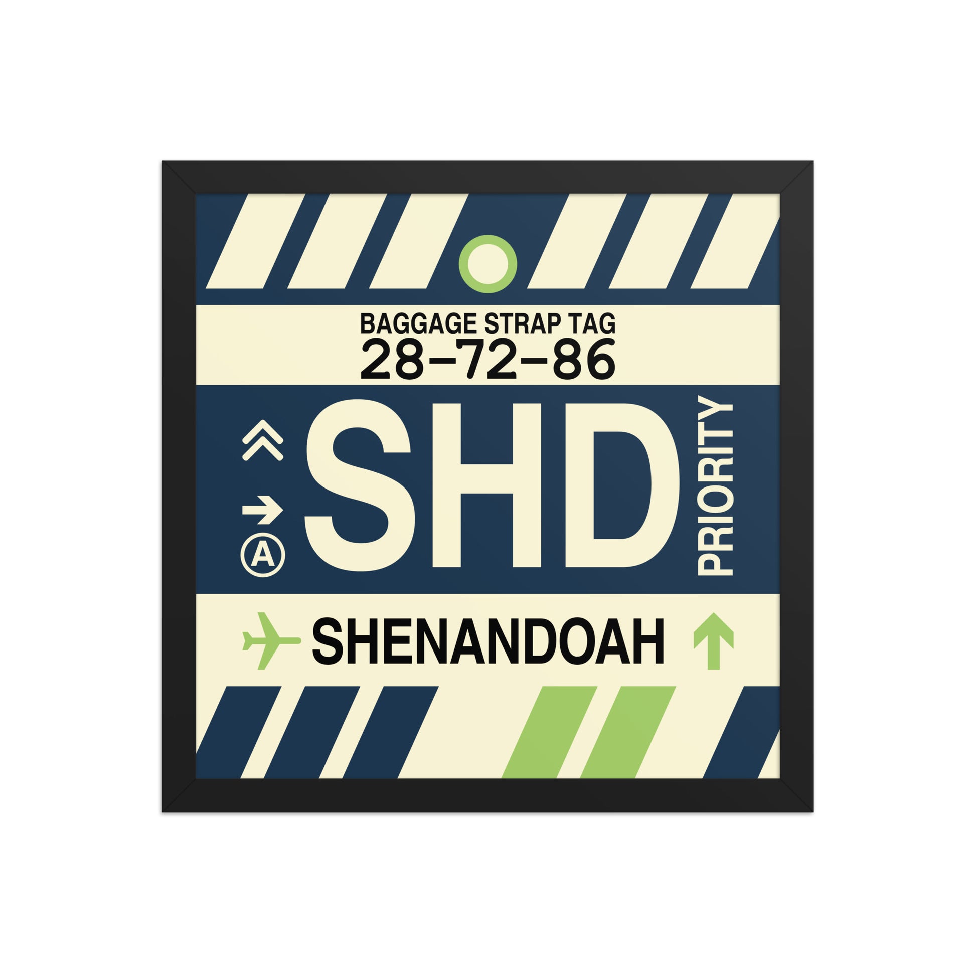 SHD Shenandoah Valley Framed Print • Jet Age Baggage Tag Design • YHM Designs - Image 04