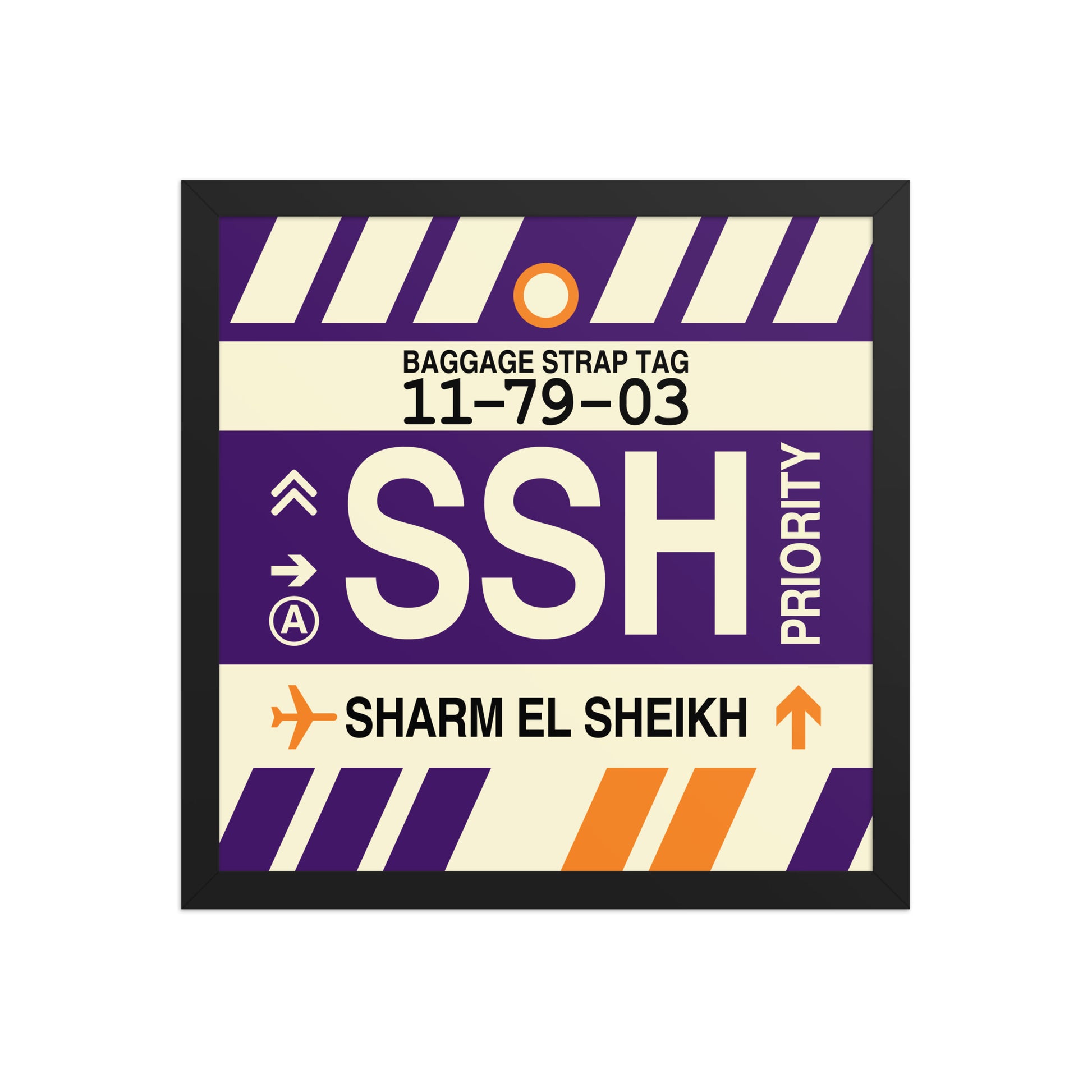 SSH Sharm el-Sheikh Framed Print • Jet Age Baggage Tag Design • YHM Designs - Image 04