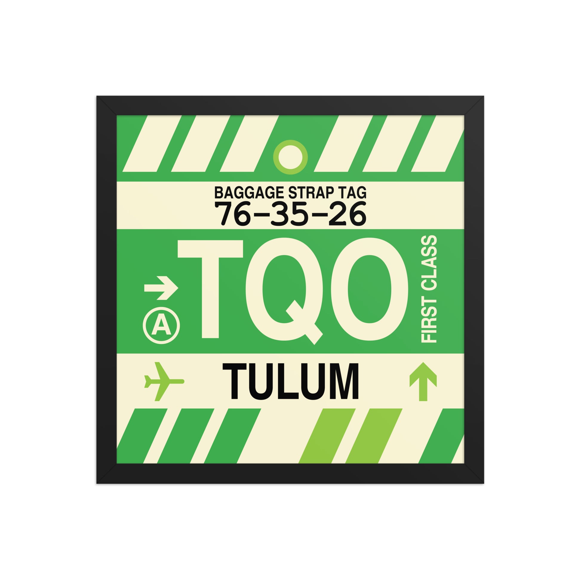 TQO Tulum Framed Print • Jet Age Baggage Tag Design • YHM Designs - Image 04
