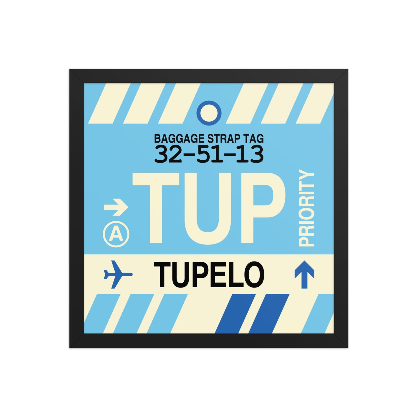 TUP Tupelo Framed Print • Jet Age Baggage Tag Design • YHM Designs - Image 04