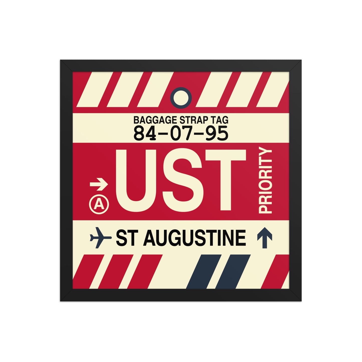 UST St. Augustine Framed Print • Jet Age Baggage Tag Design • YHM Designs - Image 04
