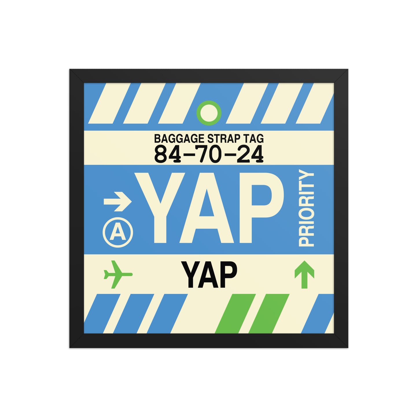 YAP Yap Framed Print • Jet Age Baggage Tag Design • YHM Designs - Image 04