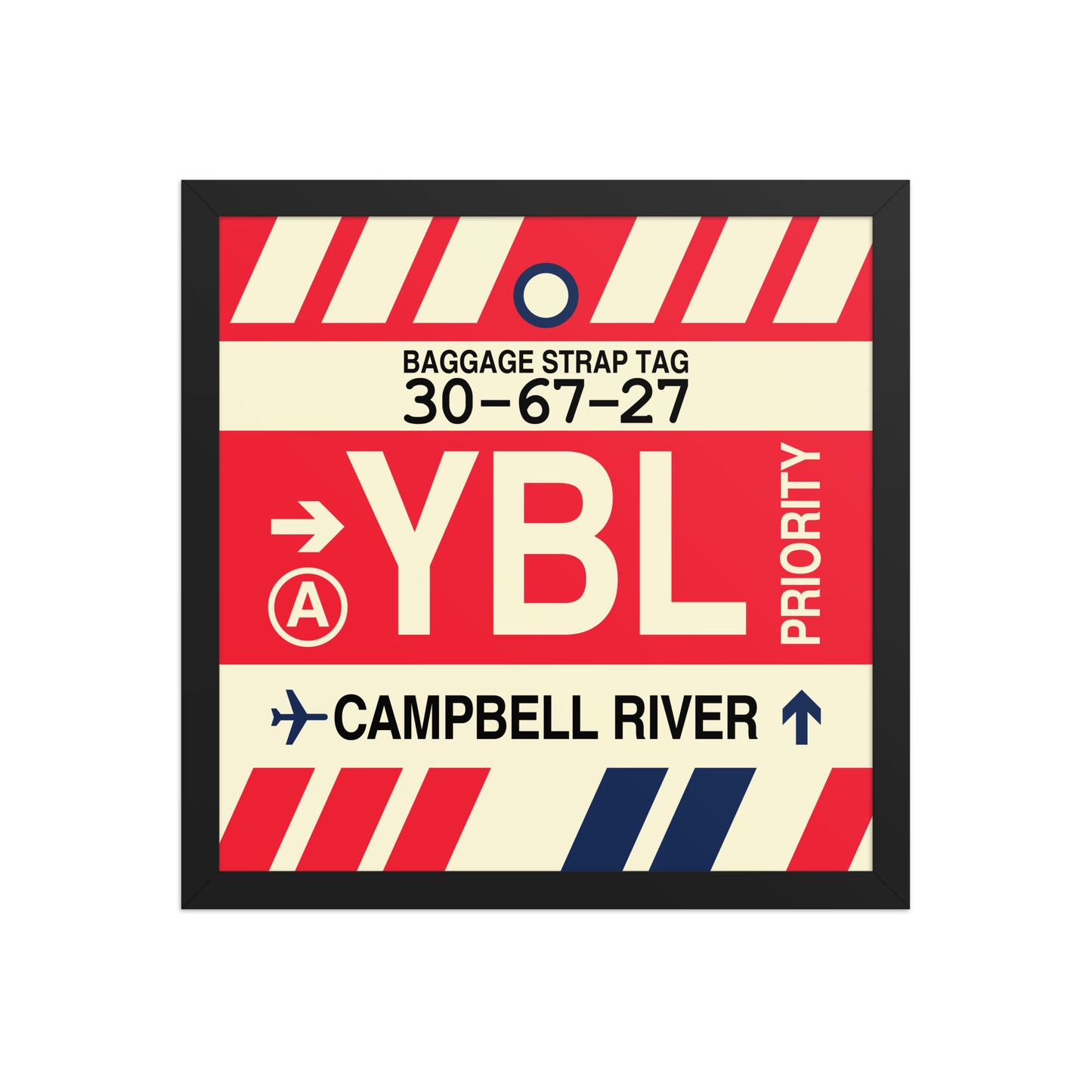 YBL Campbell River Framed Print • Jet Age Baggage Tag Design • YHM Designs - Image 04