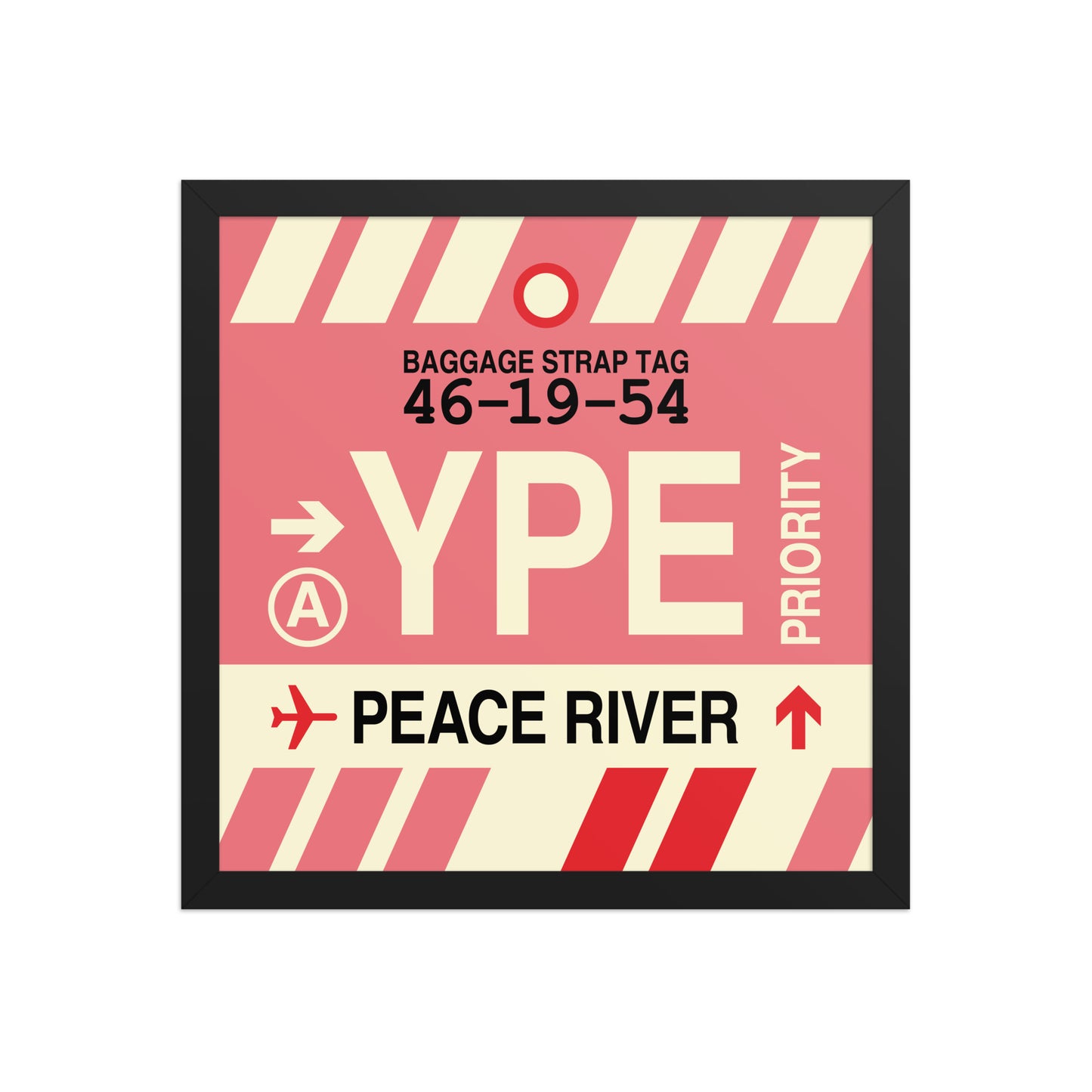 YPE Peace River Framed Print • Jet Age Baggage Tag Design • YHM Designs - Image 04
