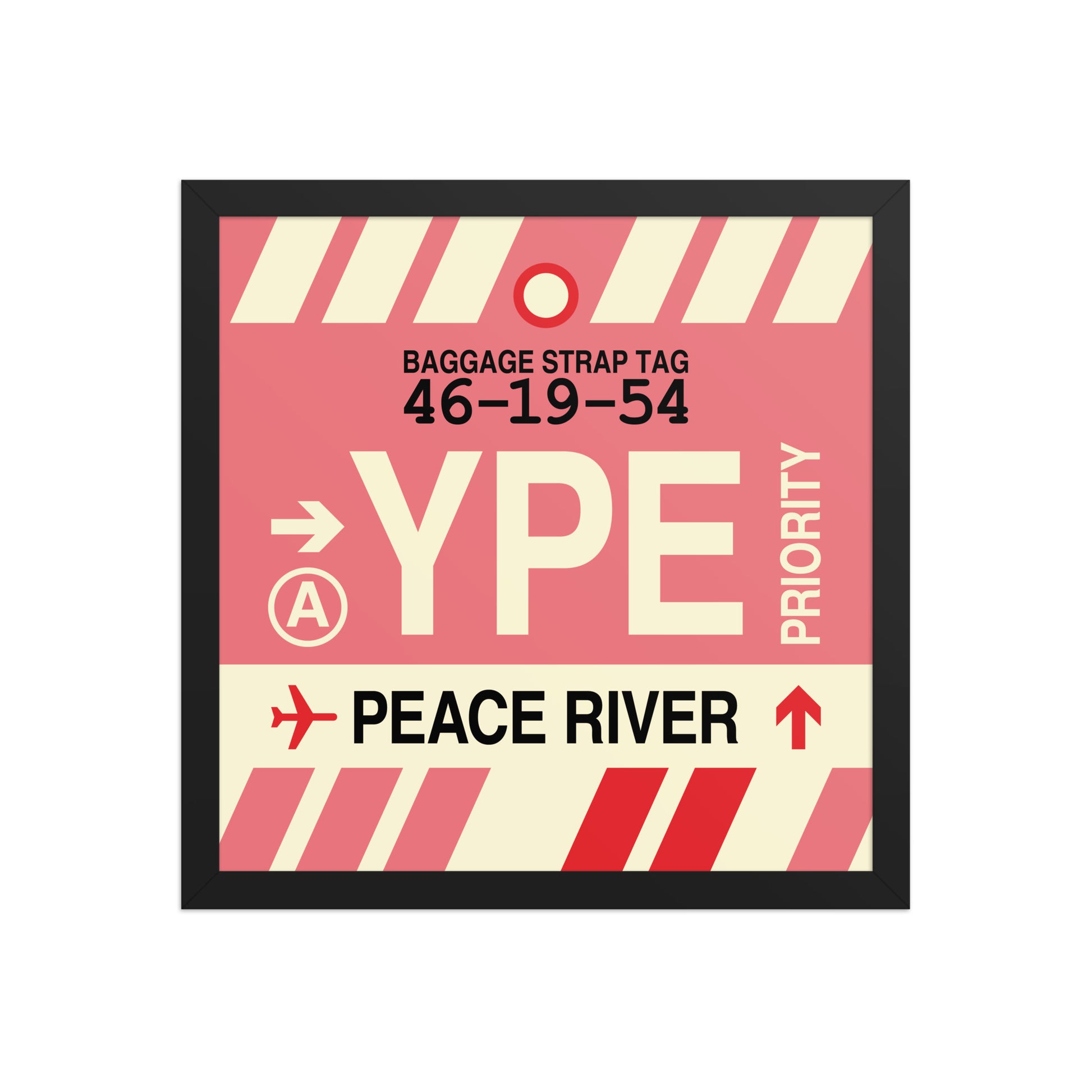 YPE Peace River Framed Print • Jet Age Baggage Tag Design • YHM Designs - Image 04